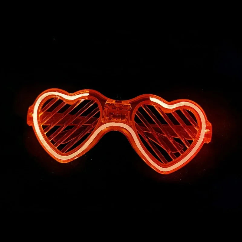 20-Pack LED Heart Shutter Shades Glow Glasses for Parties LED Party Glasses Babs Red