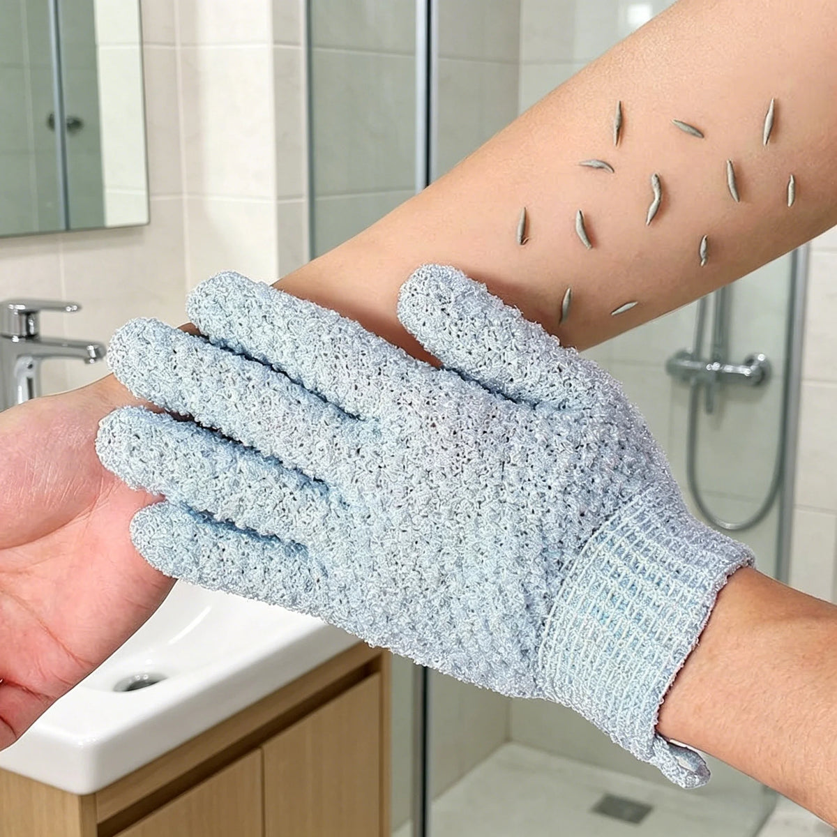 Soft Exfoliating Bath Gloves & Back Scrubber Set | Babs Exfoliating Bath Gloves Babs