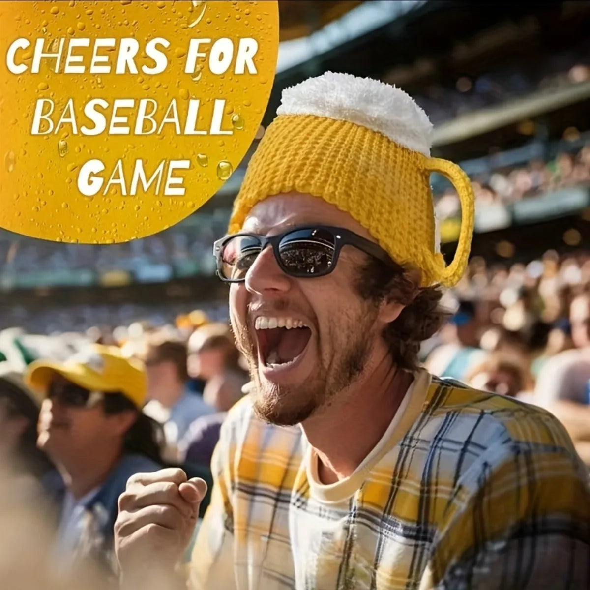 Beer Cup Knit Hat – Funny Novelty Beanie for Parties & Winter Novelty Knit Beanie Babs