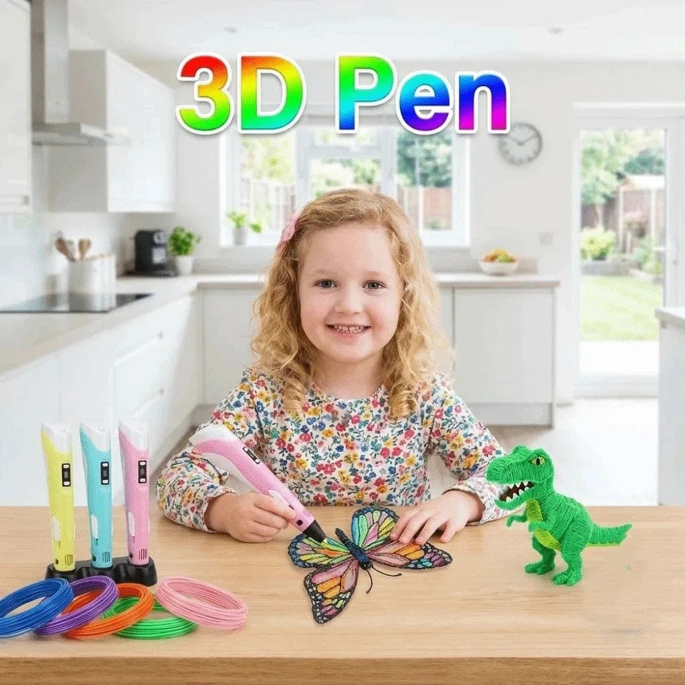 USB 3D Printing Pen | LED Display, PLA Filament, Adjustable Speed 3D Drawing Pen Babs