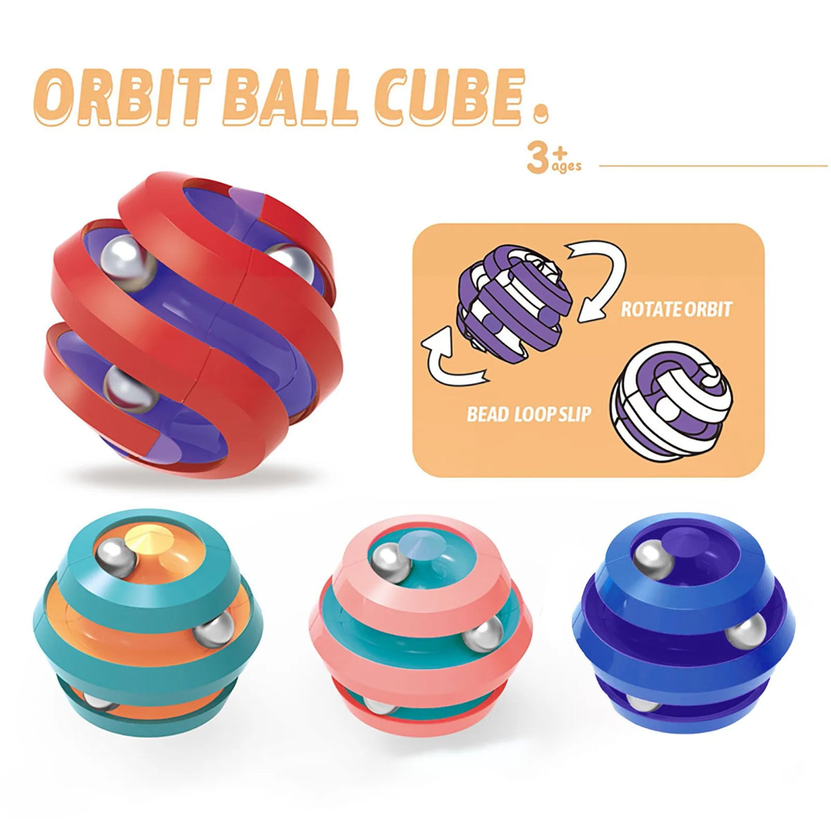 Rotating Bead Orbit Ball Fidget Spinner Infinity Cube Puzzle Toy Fidget Puzzle Toy Babs