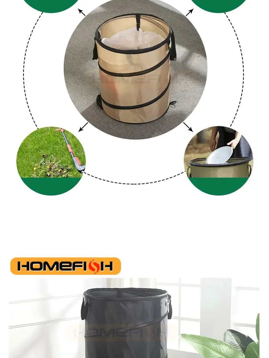 Pop-Up Folding Trash Can – Portable Camping & Garden Bin Folding Trash Can Babs