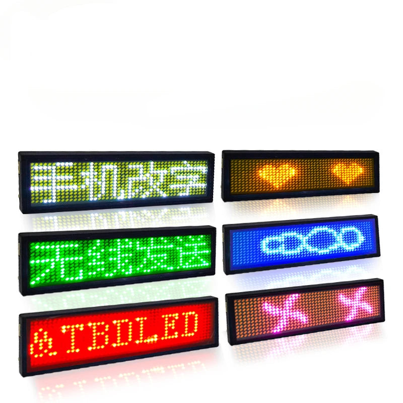 Rechargeable Bluetooth LED Name Tag – Scrolling Message Badge LED Name Badge Babs