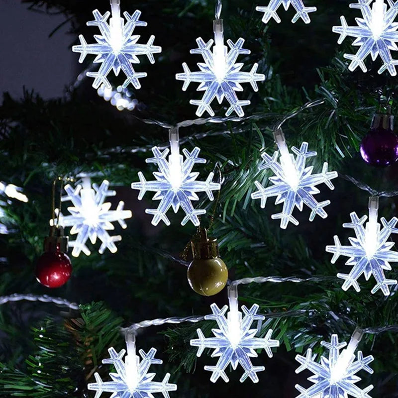 Snowflake LED Fairy String Lights – Battery & USB, Waterproof LED String Lights Babs Cold White 6M40LED USB