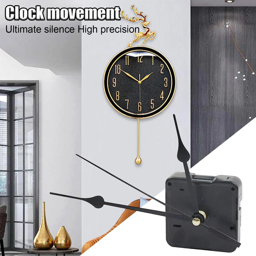 Silent Sweep Quartz Clock Movement Replacement Kit – Black Clock Movement Kit Babs