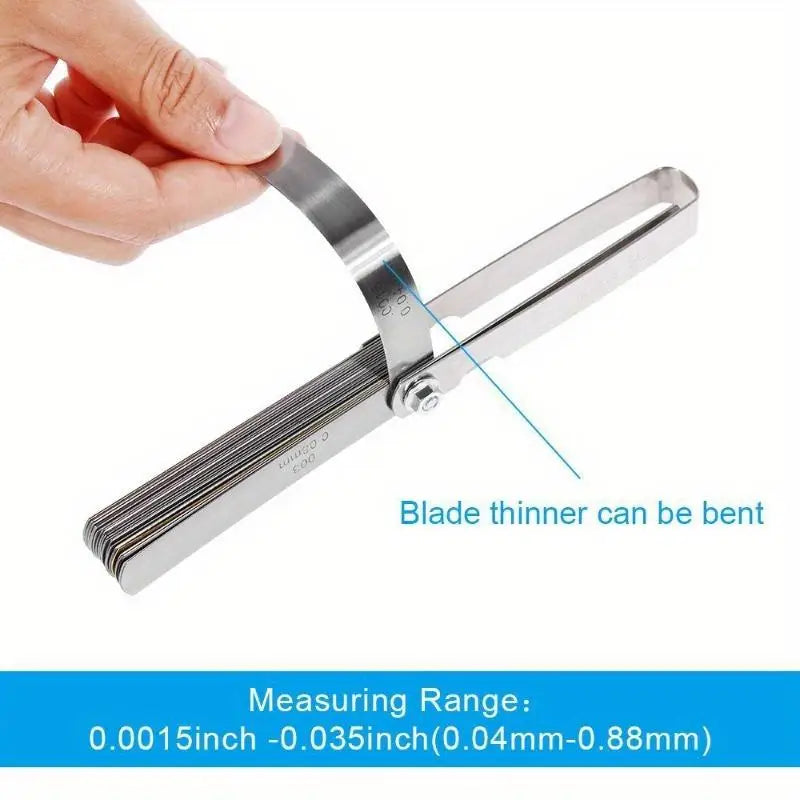 32-Blade Feeler Gauge 0.04–0.88mm Stainless Steel Gap Tool Feeler Gauge Set Babs