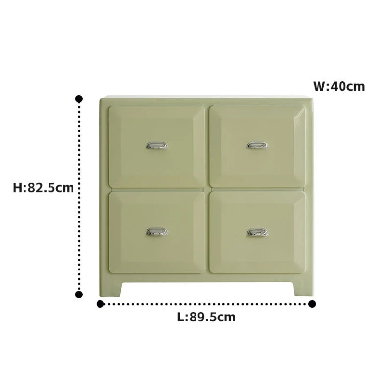 Modern Metal Storage Display Cabinet – Minimalist Living Room Display Cabinet Babs Light green-4 Floor