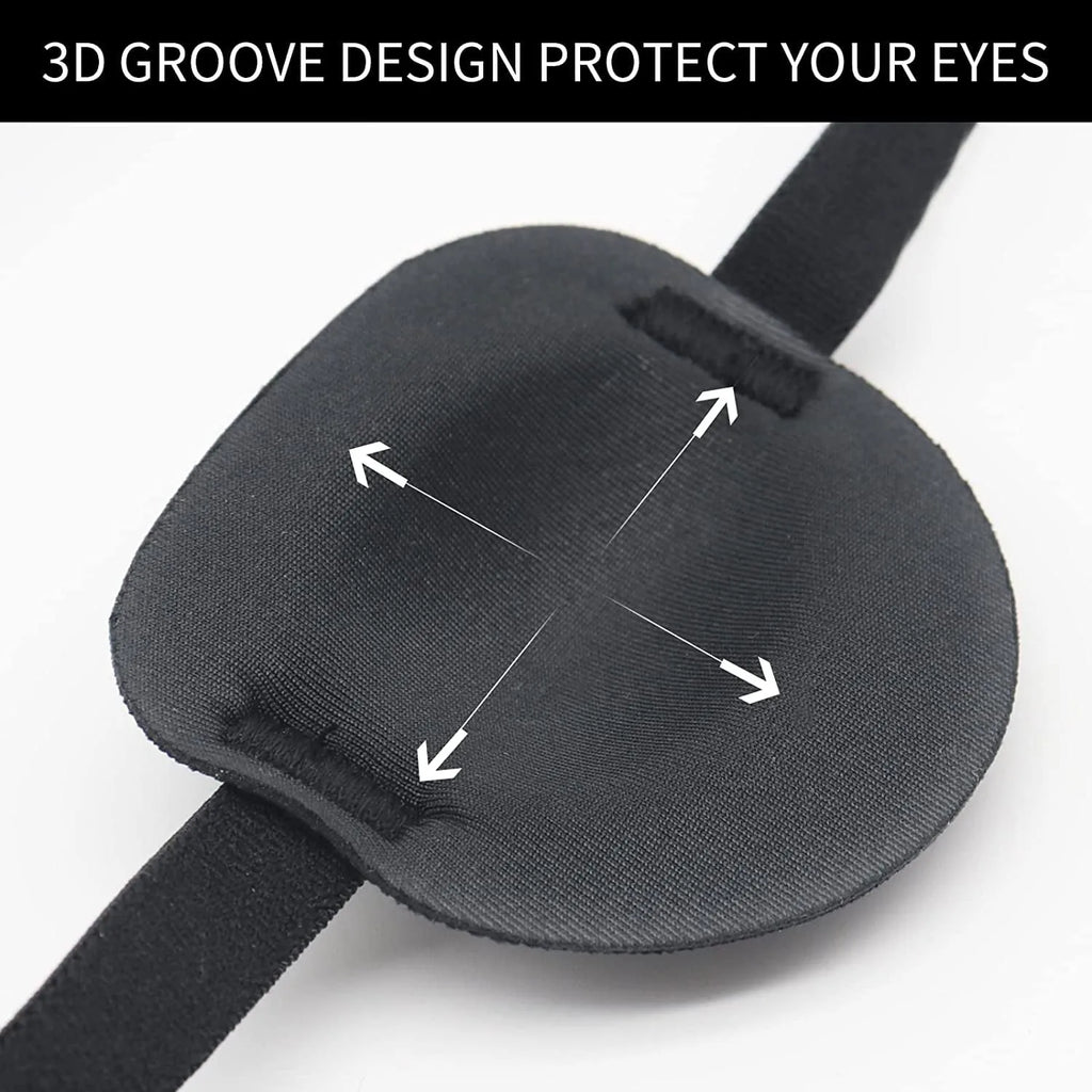 Black Adjustable Eye Patch – 3D Contoured for Adults & Kids Eye Patch Babs