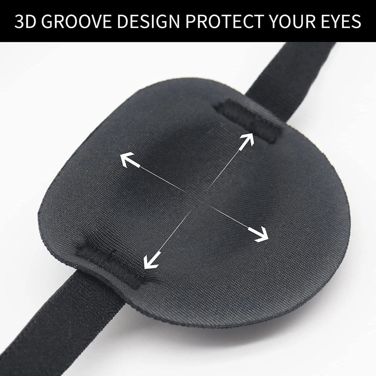 Black Adjustable Eye Patch – 3D Contoured for Adults & Kids Eye Patch Babs