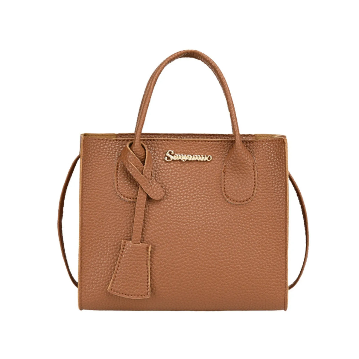 Women's Large Capacity PU Leather Tote Shoulder Crossbody Bag Women's Tote Bag Babs Brown One Size