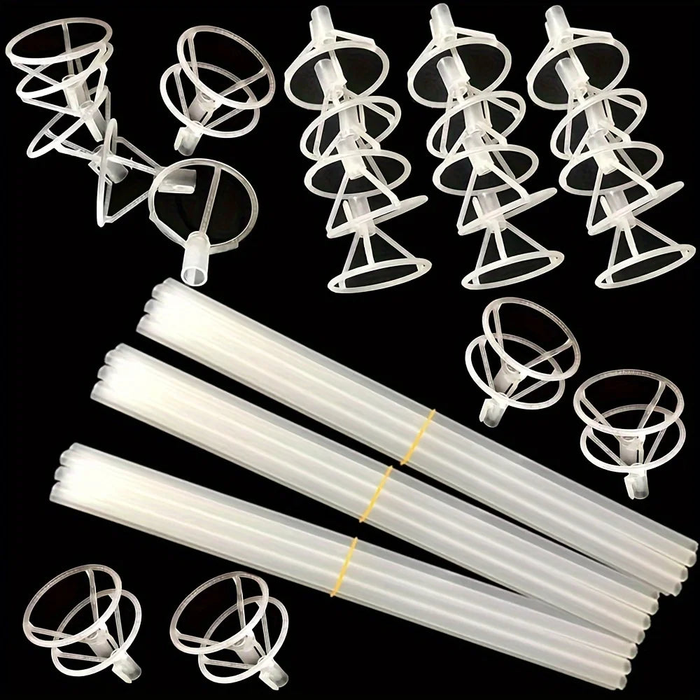 50PCS Transparent Bobo Balloon Stick Stands with Cup – Party Decor Balloon Stick Stand Babs