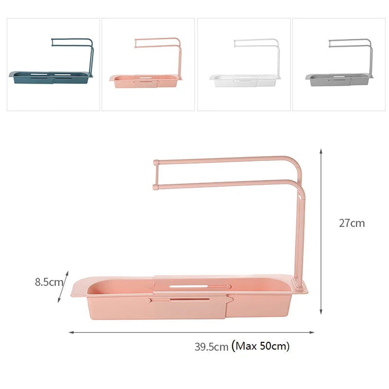 Telescopic Sink Shelf Organizer – Drainer Rack & Sponge Holder Sink Shelf Organizer Babs