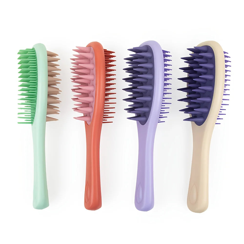 Double-Sided Silicone Scalp Massage Hair Brush | Dry & Wet Scalp Massage Brush Babs