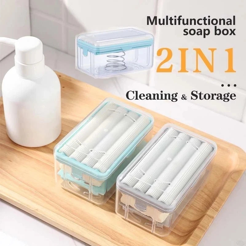 Roller Soap Dish Holder with Drain & Sponge | 2-in-1 Soap Dish Holder Babs