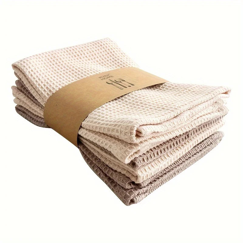 Mixed 4-Pack Waffle Weave Cotton Dish Cloths – Hanging Loop Cotton Dish Cloths Babs