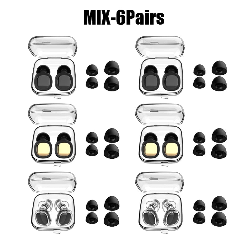 Silicone Ear Plugs for Sleeping – Waterproof & Noise Blocking Silicone Ear Plugs Babs MIX 6Pairs