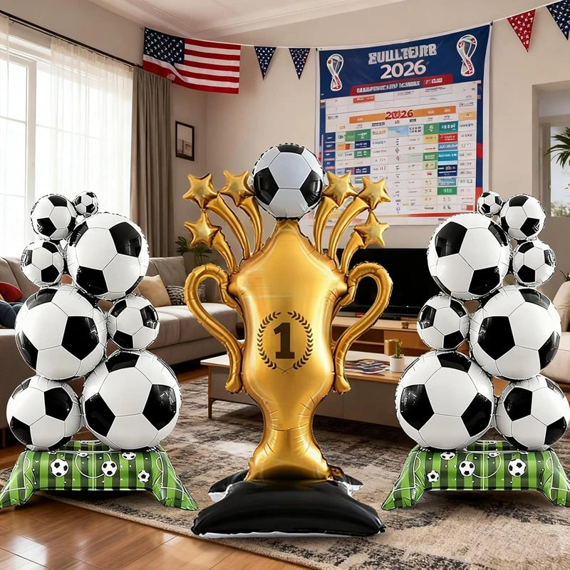 Soccer Trophy Foil Balloon Kit – Football Birthday Party Decor Party Balloon Kit Babs