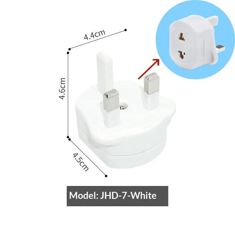 US to UK Travel Plug Adapter with Fuse | HUXUAN Converter Travel Plug Adapter Babs White