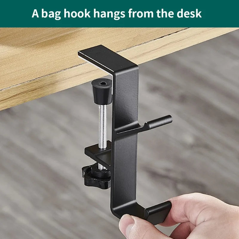 Adjustable Metal Desk Bag Hanger Hook Clamp – No-Drill Desk Bag Hanger Hook Babs