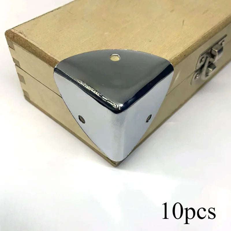 10Pcs Metal Corner Protectors 28mm – Box & Furniture Hardware Decorative Corner Hardware Babs silvery