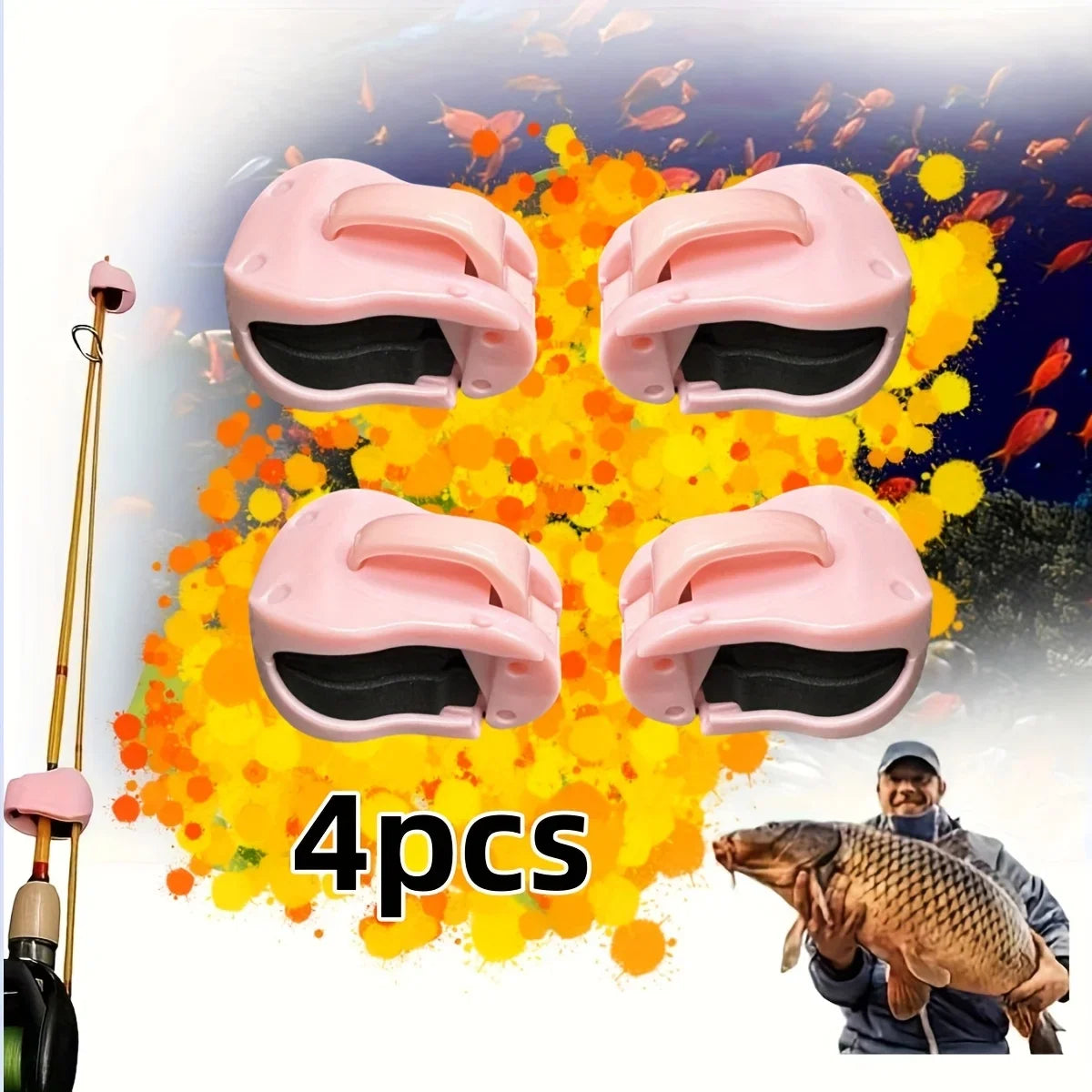 4-Piece Anti-Slip Fishing Rod Holder Wall Mount Bracket Set Fishing Rod Holder Babs