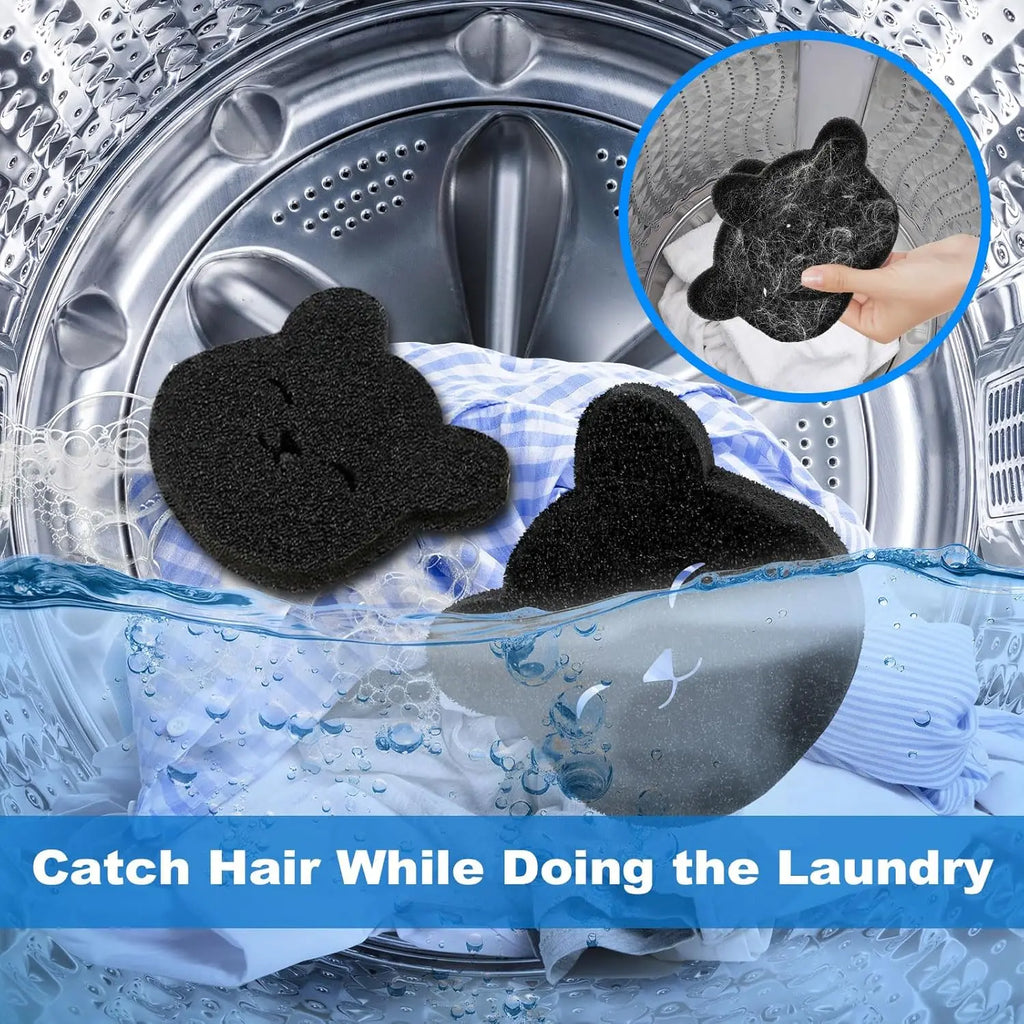 64pcs Bear Laundry Balls – Lint & Pet Hair Catcher Sponge Laundry Lint Remover Babs