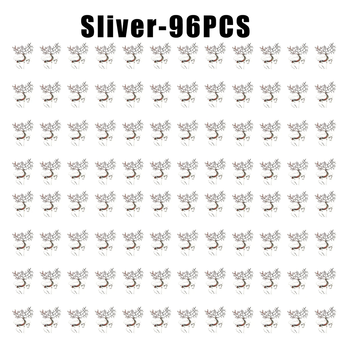 Reindeer Metallic Napkin Rings | Christmas Table Décor Napkin Rings Babs Sliver 96PCS