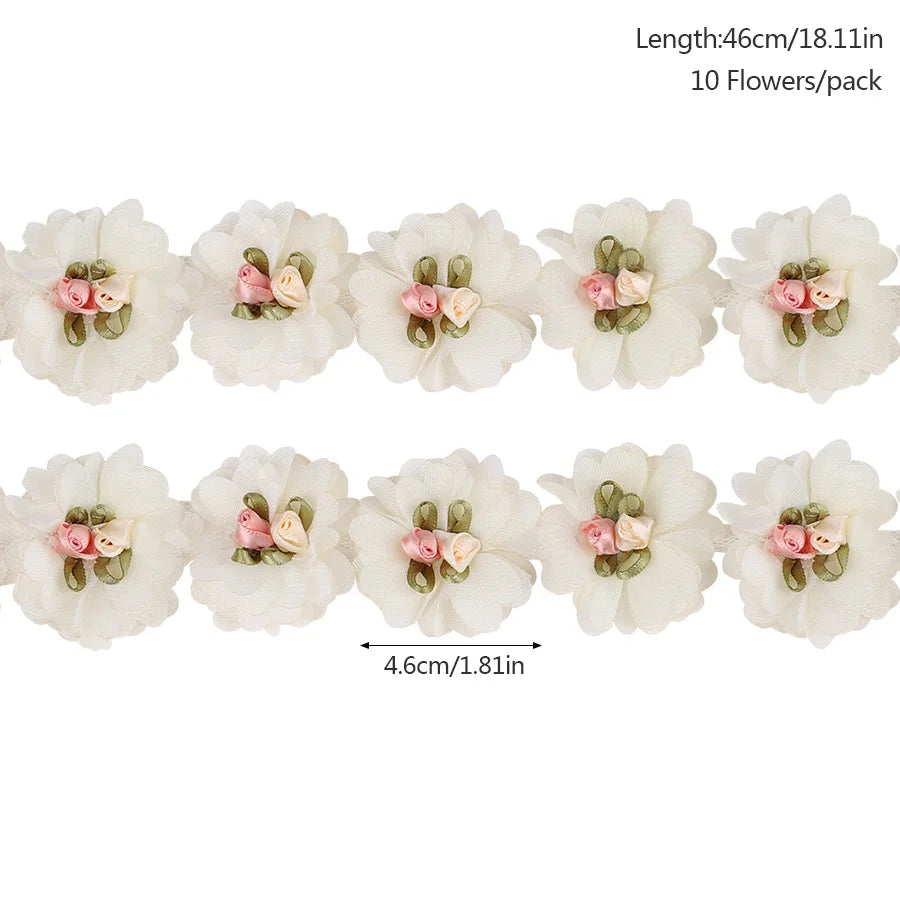 10Pcs Flower Embroidered Lace Applique Patches – DIY Fabric Trim Lace Applique Patches Babs