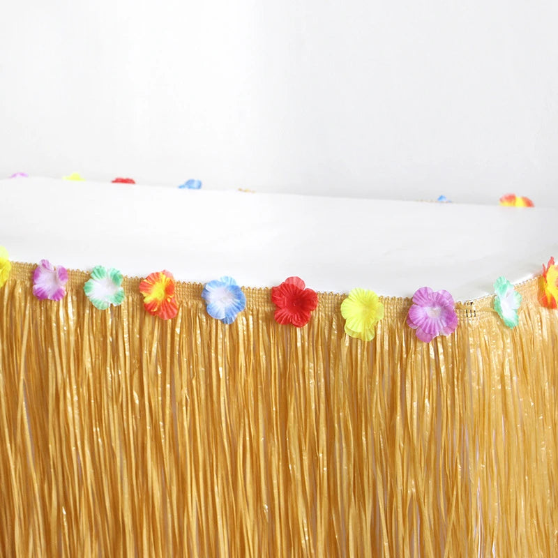 Hawaiian Grass Table Skirt – Tropical Luau Party Decoration Party Table Decoration Babs