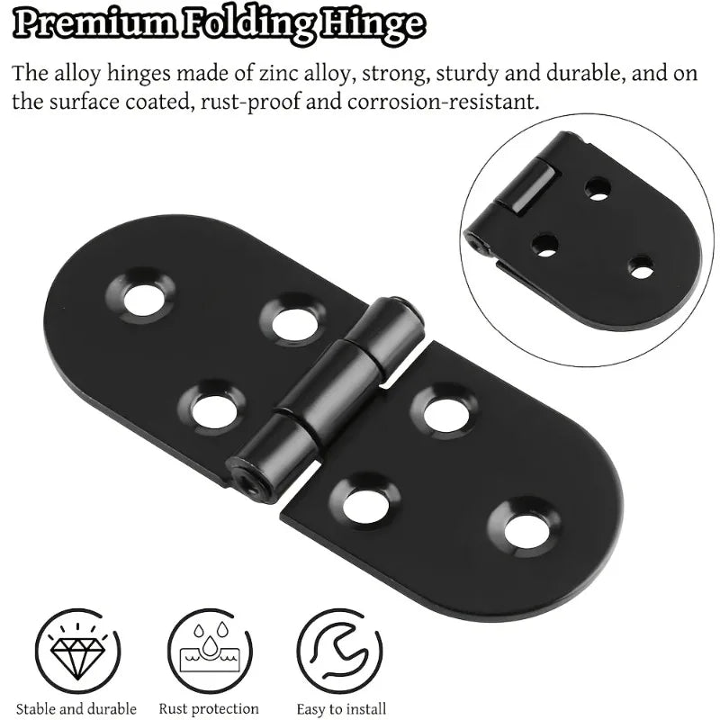 4pcs Zinc Alloy Folding Cabinet & Table Hinges – 180° Flip Folding Cabinet Hinges Babs