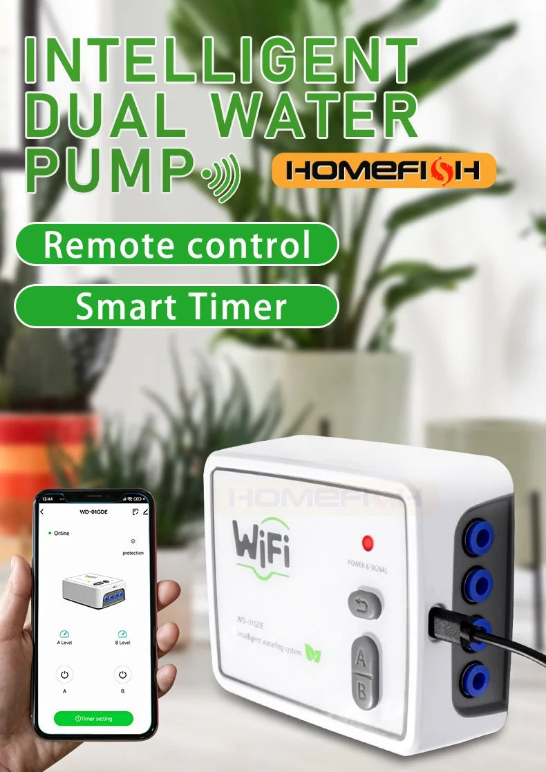 WiFi Smart Dual Pump Auto Plant Irrigation – App Controlled Smart Irrigation System Babs