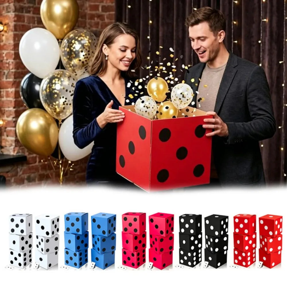 28CM Jumbo Dice Gift Box – Party Photo Prop & Game Decoration Party Photo Prop Babs