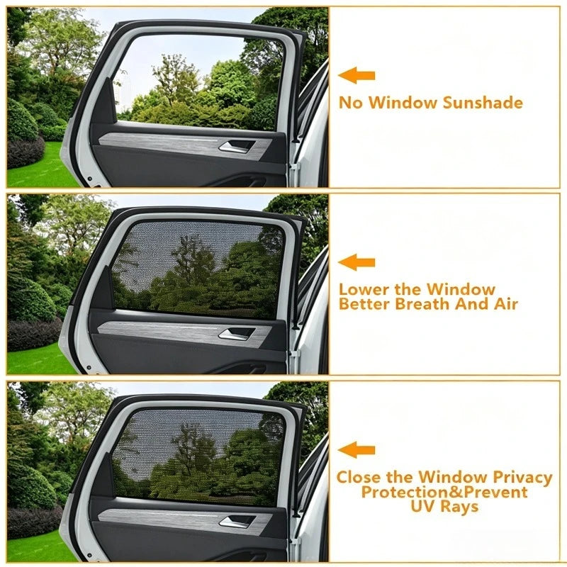 Car Window Mesh Sunshade & Mosquito Net – 2/4pcs Universal Car Window Sun Shade Babs