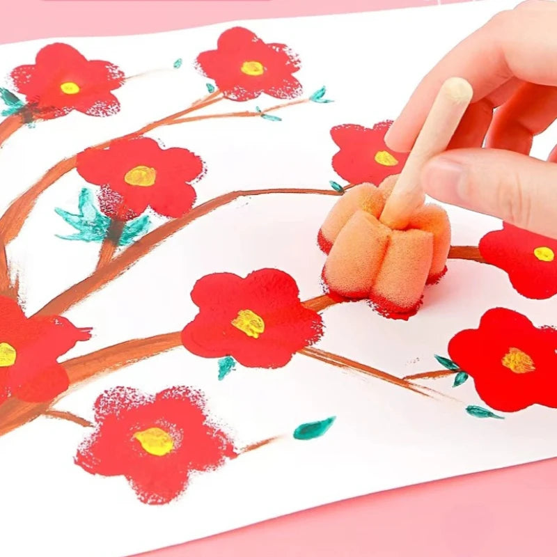 5-Piece Mini Sponge Painting Brush Set for Kids Arts & Crafts Kids Craft Brush Set Babs