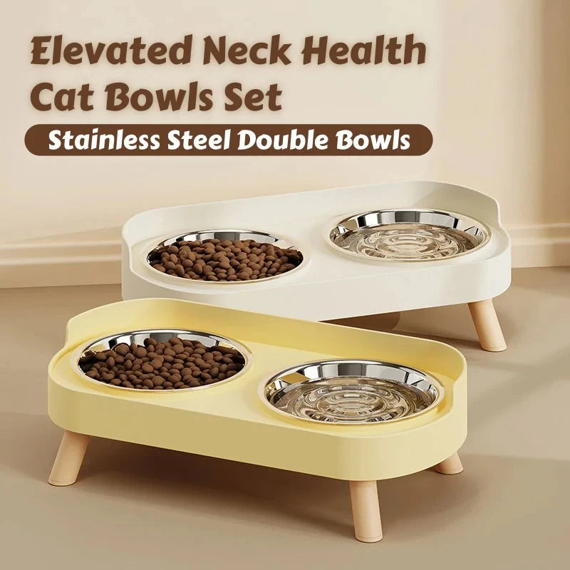 Elevated Pet Feeder – Dual Stainless Steel Bowls & Colorful Stand Elevated Pet Feeder Babs