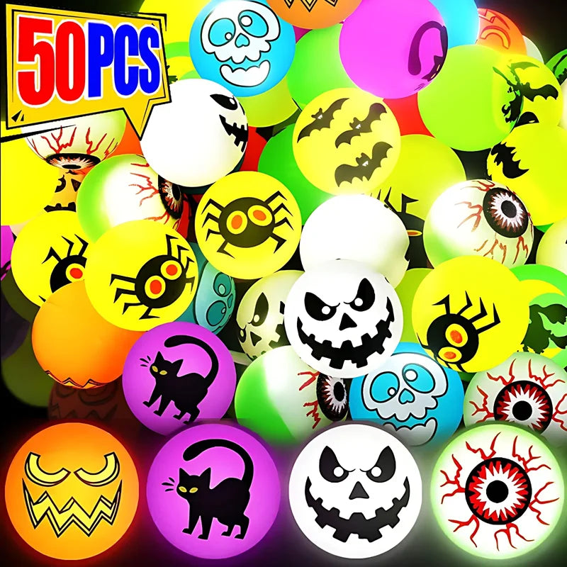 Halloween Glow in the Dark Bouncing Balls – 10-50 Pc Party Favors Glow Bouncing Ball Babs