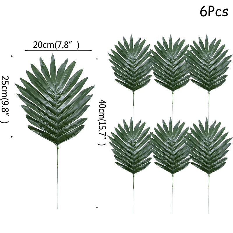 Jungle Safari Party Balloons – Green Latex & Foil Palm Leaf Set Party Balloon Set Babs 6pcs large leaves as picture