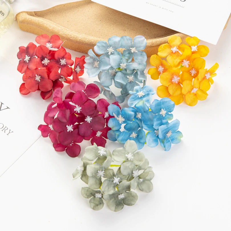 Silk Hydrangea Artificial Flowers 10pcs – Wedding & Home Decor Artificial Silk Flowers Babs