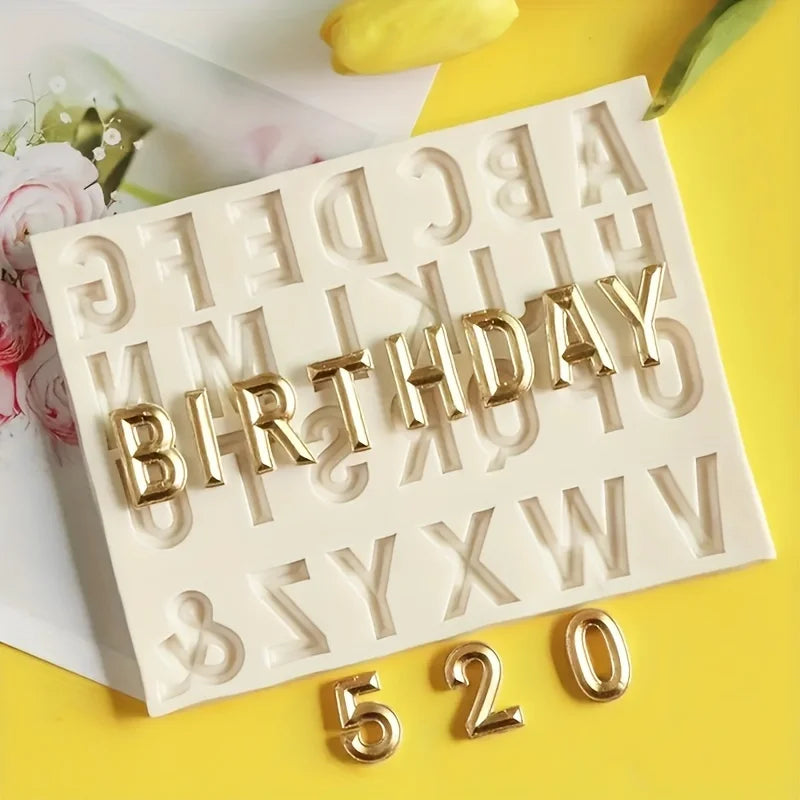 Capital Letter & Number Fondant Silicone Mold Set | Cake Decor Fondant Silicone Mold Babs