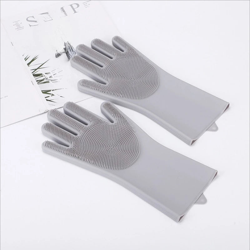 Silicone Cleaning Gloves – Waterproof Kitchen Scrubbing Gloves Silicone Cleaning Gloves Babs 1Pair