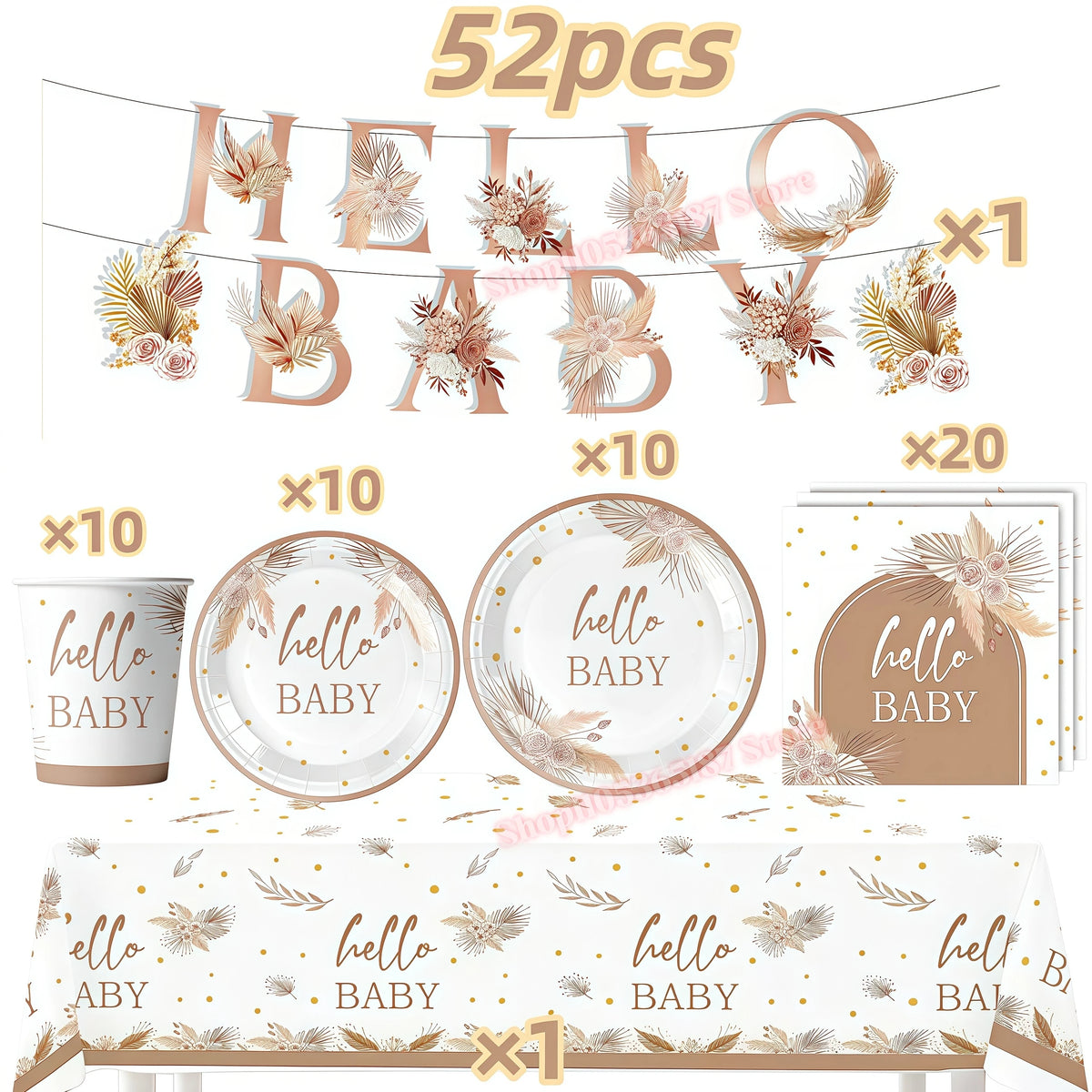 Hello Baby Gender Reveal Party Kit – Balloons, Banner & Decor