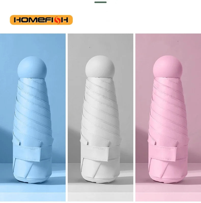 Mini Capsule Umbrella – Windproof, UV & Rain Protection Travel Portable Travel Umbrella Babs