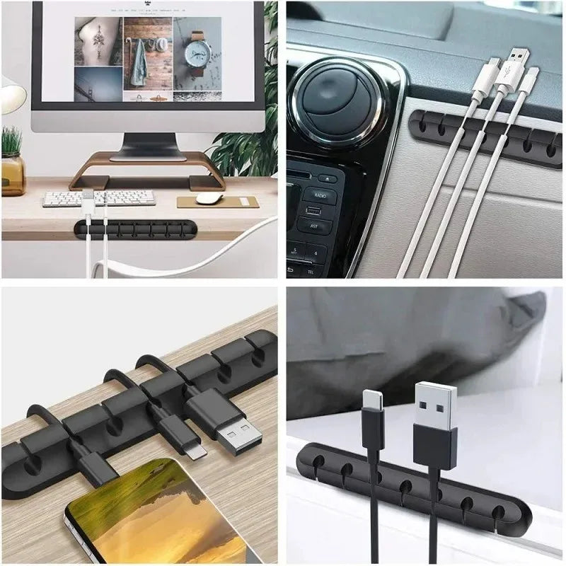 Silicone Cable Organizer Clips – USB Cable Winder & Desk Tidy Cable Management Clips Babs