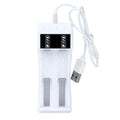 2-Slot USB Li-ion Battery Charger for 14500 & 18650 Li-ion Battery Charger Babs WHITE