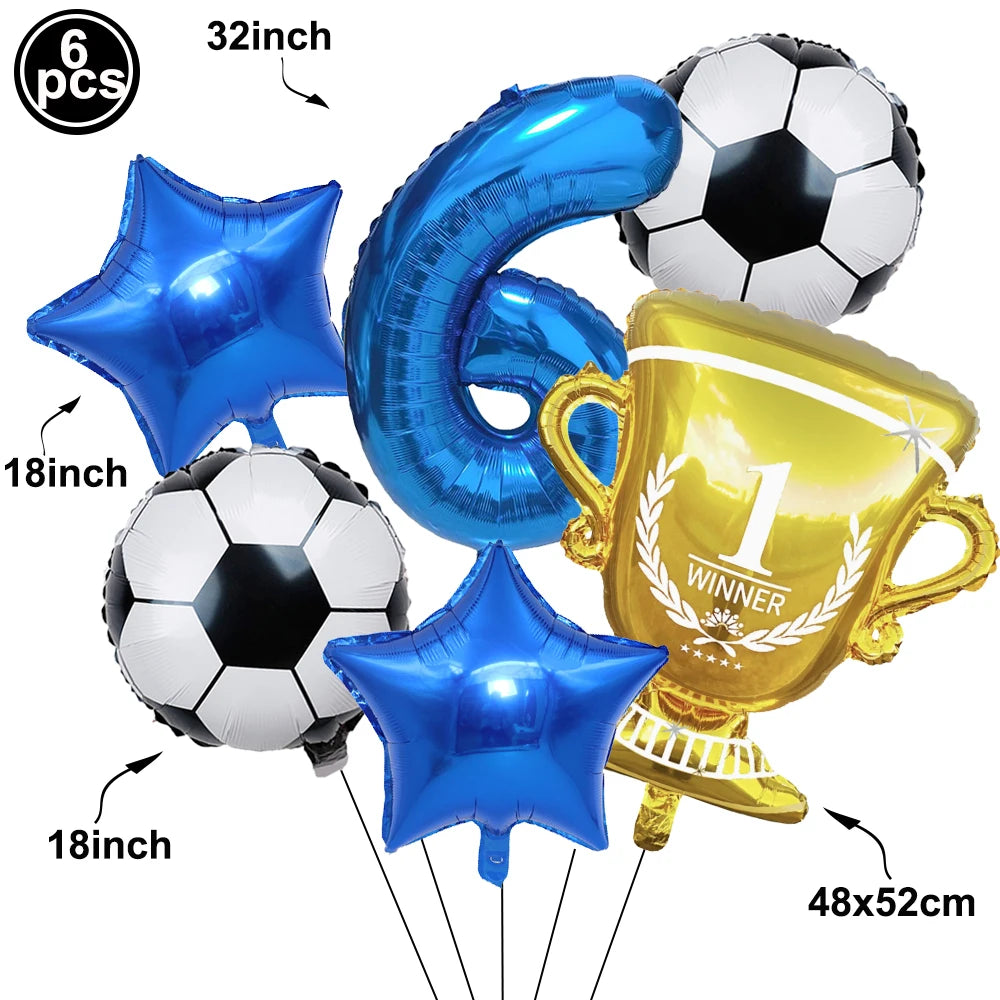 Soccer Party Balloon Kit – Football Birthday Decoration Set Party Balloon Kit Babs C Number 6 As pictures show