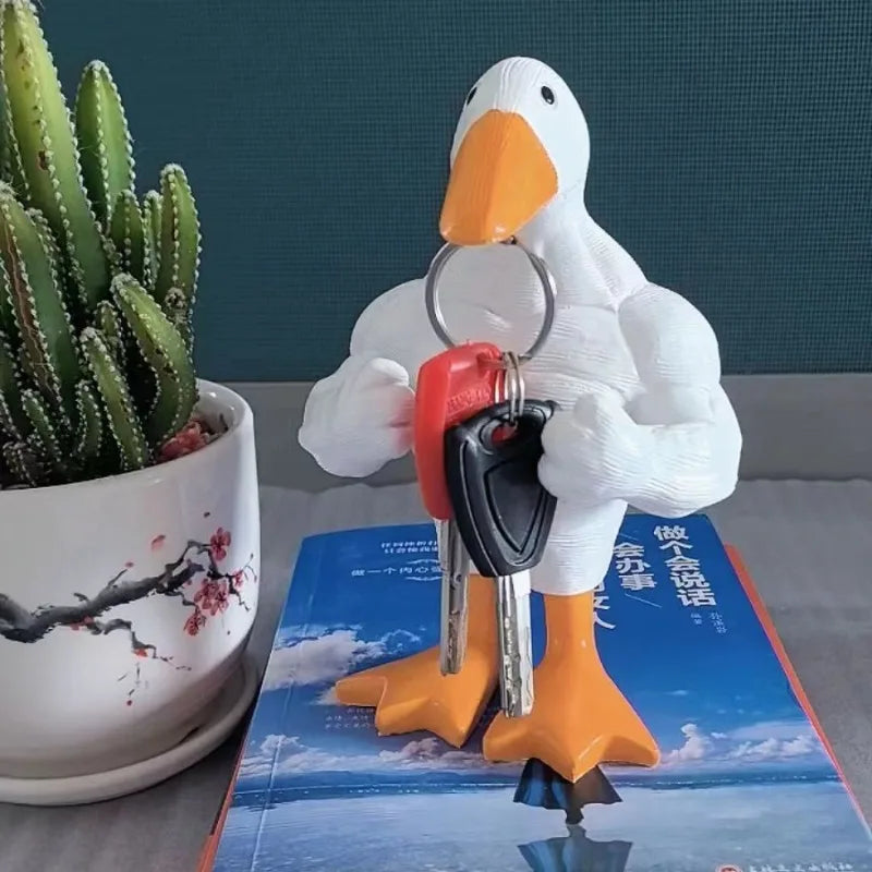 Funny Muscle Duck Statue – Resin Desktop Sculpture Ornament Novelty Sculpture Babs