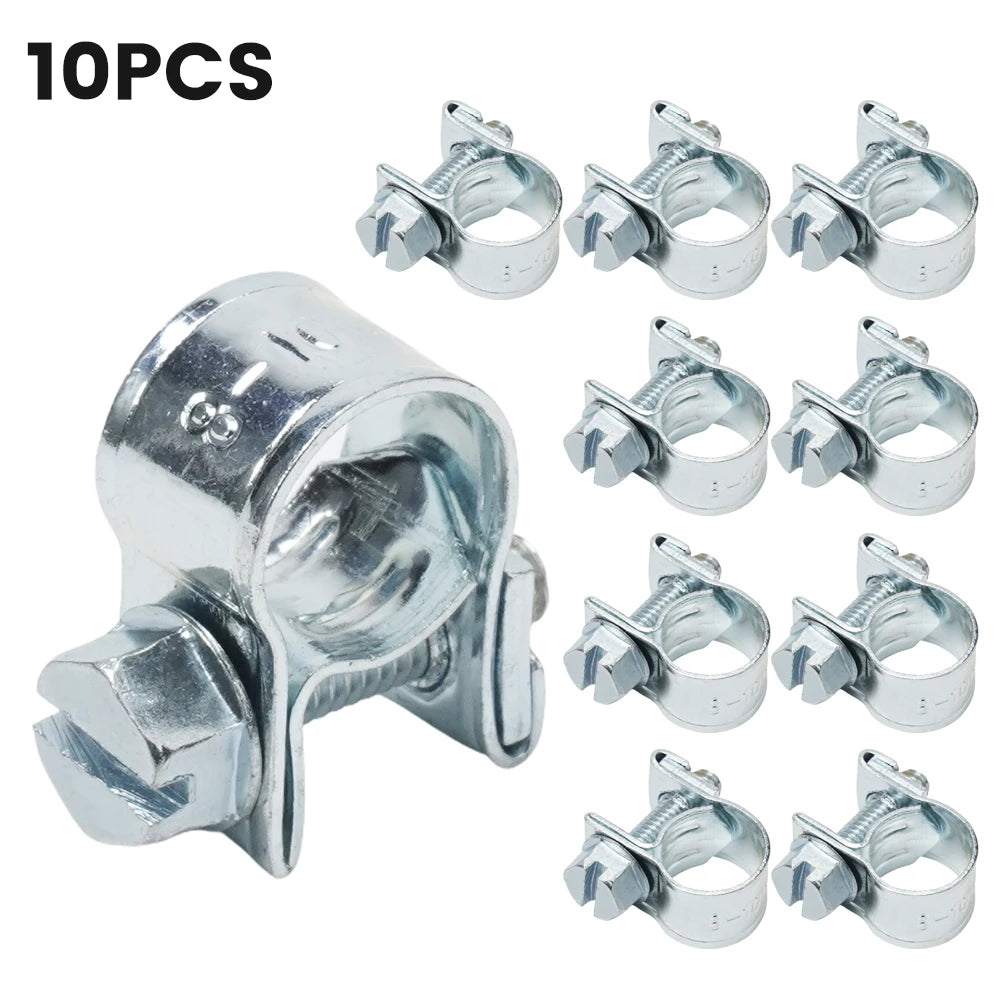 10PCS Mini Hose Clamps – Fuel Line & Pipe Clips Set Hose Clamps Babs