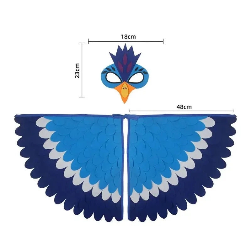 Kids Felt Bird Wing Cape & Mask Set – Halloween Costume Kids Costume Set Babs