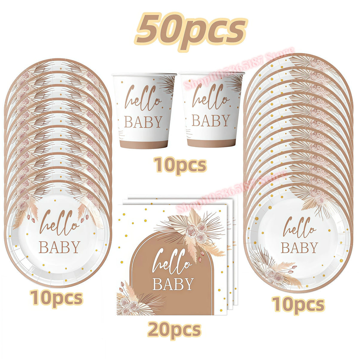 Hello Baby Gender Reveal Party Kit – Balloons, Banner & Decor Party Decoration Kit Babs 50pcs others