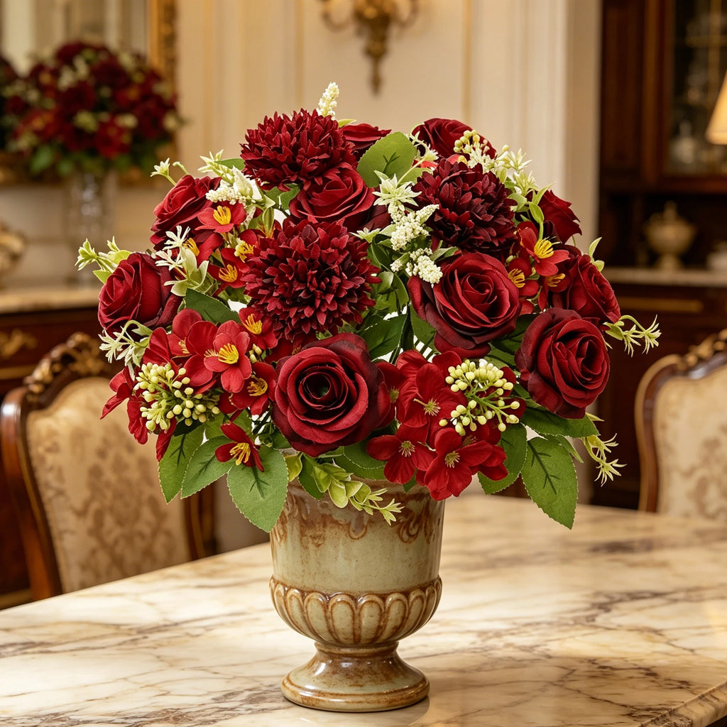 Artificial Silk Hydrangea Rose Bouquet – Wedding & Home Décor Artificial Flower Bouquet Babs